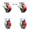 Service Caster 5 Inch Kingpinless Red Poly on Steel Wheel Caster Swivel Locks 2 Rigid, 2PK SCC-KP30S520-PUR-RS-BSL-2-R-2 - alternate 1